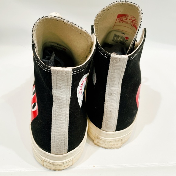 Comme Des Garcons PLAY Converse Unisex Chuck Taylor High Top Sneakers men’s 8.5 - Picture 8 of 11